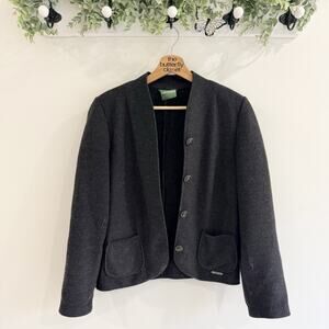 Geiger Collections Boiled Wool Jacket Button Dark Gray Size 6 CD501